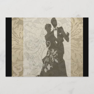 Elegante Invitación a la boda Gold Vintage Damask