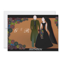 Elegante invitación a la boda gótica