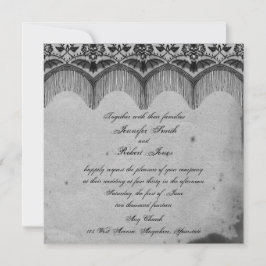 Elegante Invitación a la Boda Gótica de Lace Posh