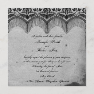 Elegante Invitación a la Boda Gótica de Lace Posh
