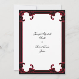 Elegante Invitación a la Boda Gótica Roja