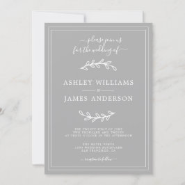 Elegante invitación a la Boda Gris