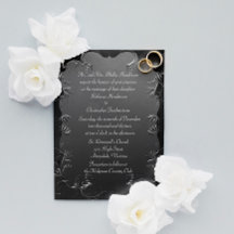 Elegante invitación a la boda gris y plata