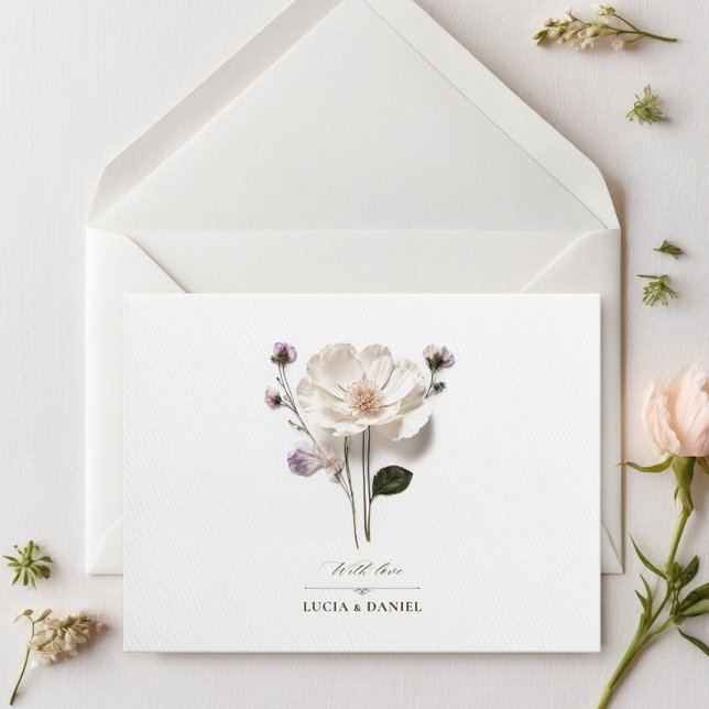 Elegante Invitación a la boda horizontal de la ros (Subido por el creador)