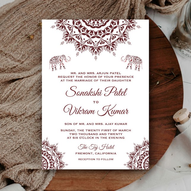 Elegante invitación a la boda india de la Henna de (Subido por el creador)