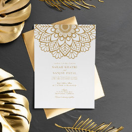 Elegante Invitación a la boda india de Mandala dor