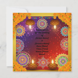 Elegante invitación a la boda india de Rangoli