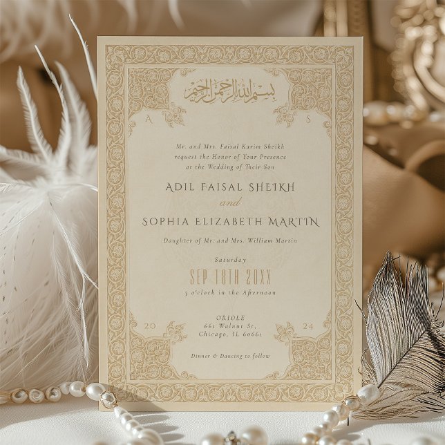 Elegante invitación a la boda islámica de la parej (Subido por el creador)