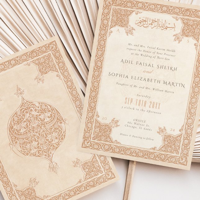 Elegante invitación a la boda islámica de la parej (Subido por el creador)