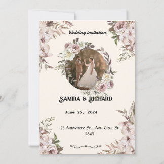 Elegante Invitación a la Boda Jardín