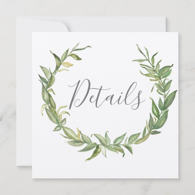 Elegante invitación a la boda Laurel (Anverso)