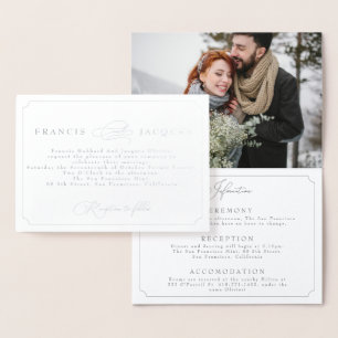 elegante invitación a la boda marco con fotografía