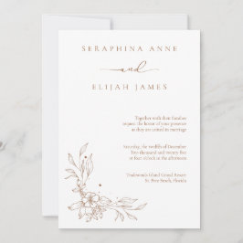 Elegante invitación a la boda marrón