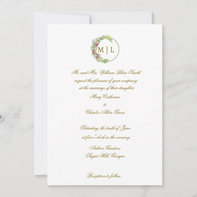Elegante invitación a la boda marrón, aniversario (Anverso)