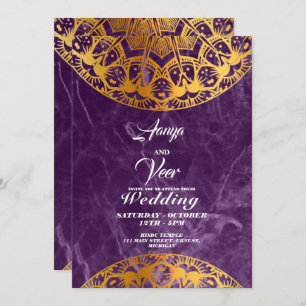 Elegante invitación a la boda Mehndi
