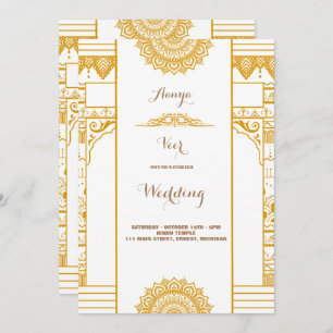 Elegante invitación a la boda Mehndi