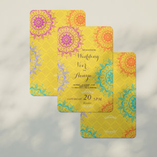 Elegante invitación a la boda Mehndi