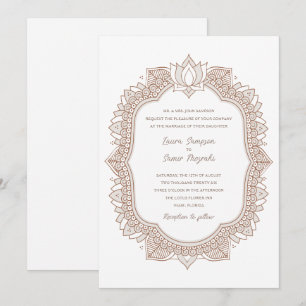 Elegante invitación a la boda Mehndi