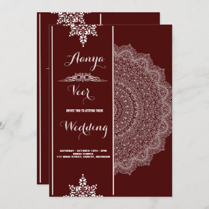 Elegante invitación a la boda Mehndi