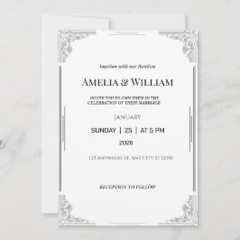 Elegante invitación a la boda Minimalista