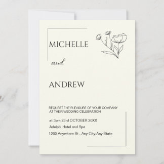 Elegante invitación a la boda Minimalista