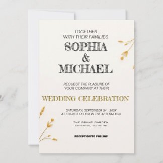 Elegante invitación a la boda Minimalista