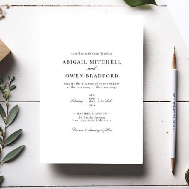 Elegante invitación a la boda Minimalista (Subido por el creador)