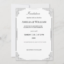 Elegante invitación a la boda Minimalista