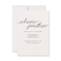 Elegante invitación a la boda Minimalista beige