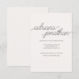 Elegante invitación a la boda Minimalista beige