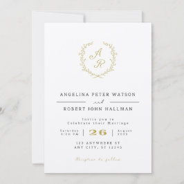 Elegante invitación a la boda Minimalista, con pre