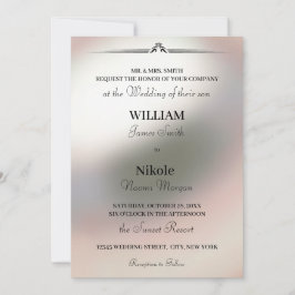 Elegante invitación a la boda Minimalista de la Pe