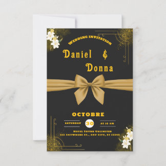 Elegante invitación a la boda Minimalista - Editab