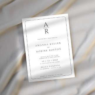 Elegante invitación a la boda Minimalista en un mo