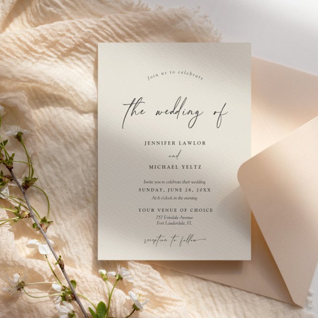 Elegante invitación a la boda Minimalista moderna (Subido por el creador)