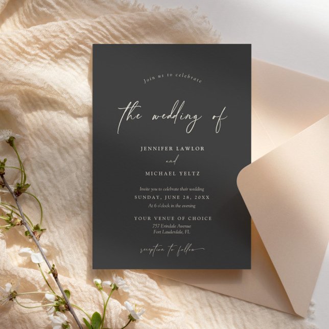 Elegante invitación a la boda Minimalista moderna (Subido por el creador)