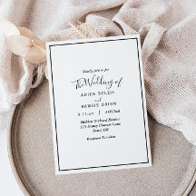 Elegante invitación a la boda moderna