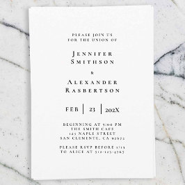 Elegante invitación a la boda moderna