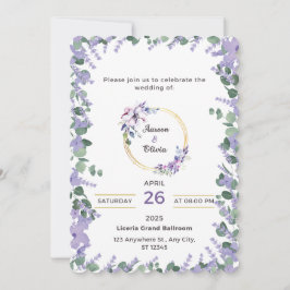 Elegante invitación a la boda moderna con flujo pú
