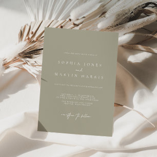 Elegante invitación a la boda moderna plateada y b