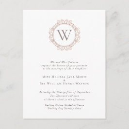 Elegante invitación a la boda monográfica