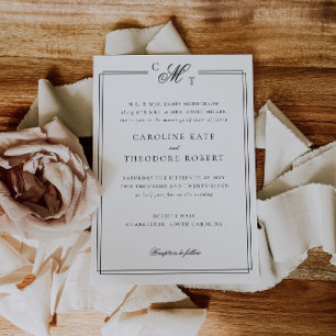 Elegante invitación a la boda monográfica