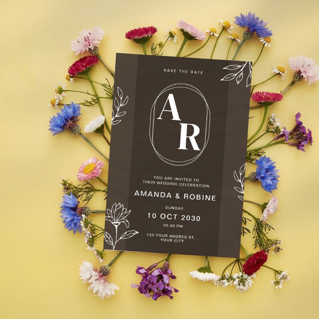 Elegante invitación a la boda monográfica (Subido por el creador)