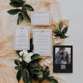 Elegante invitación a la boda monográfica