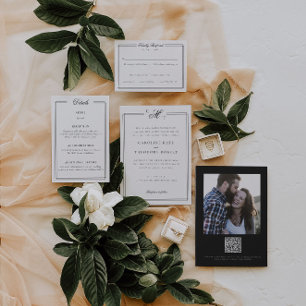 Elegante invitación a la boda monográfica