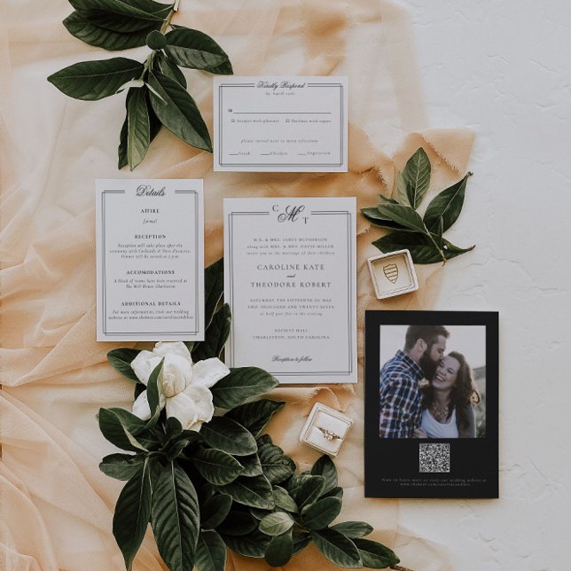 Elegante invitación a la boda monográfica (Subido por el creador)