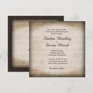 Elegante invitación a la boda musical