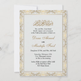 Elegante invitación a la boda musulmana