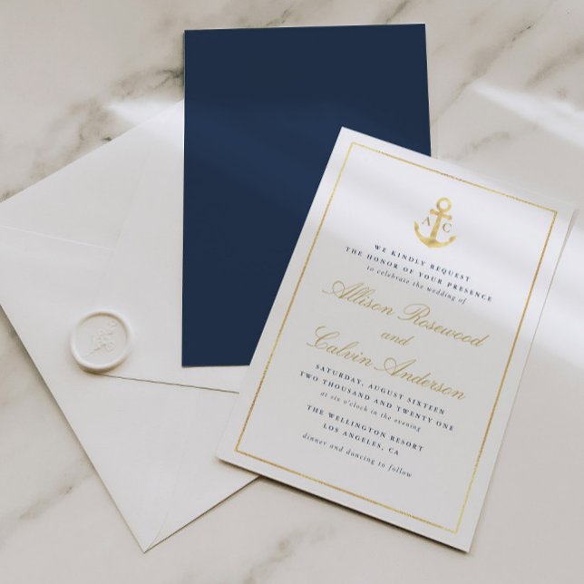 elegante invitación a la boda náutica (Subido por el creador)