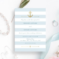 Elegante Invitación a la Boda Náutica Acuática Lig